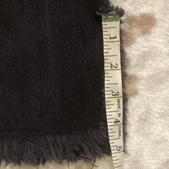 We The Free Black Denim Distressed Raw Hem Flare Boho Mid-Rise Jeans, Size 26 - Picture 15 of 15